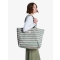ROXY ANTI BAD VIBES LARGE TOTE BAG OIL GREEN SAY IT WITH STRIPES