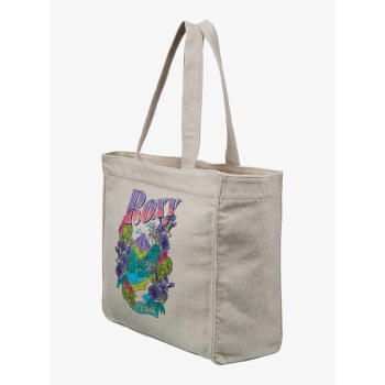 ROXY DRINK THE WAVE TOTE BAG PARCHMENT