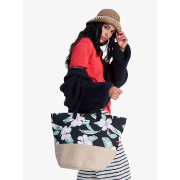 ROXY WAIKIKI LIFE TOTE BAG ANTHRACITE SPRING CHARMING