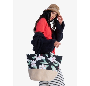 ROXY WAIKIKI LIFE TOTE BAG ANTHRACITE SPRING CHARMING