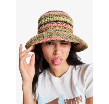 ROXY CANDIED PEACY STRAW BUCKET HAT