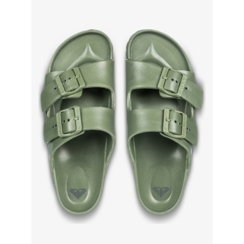 ROXY KATTIE SLIDERS FOR WOMEN OIL GREEN