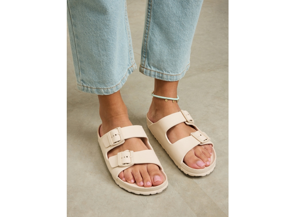 ROXY KATTIE SLIDERS FOR WOMEN TAUPE