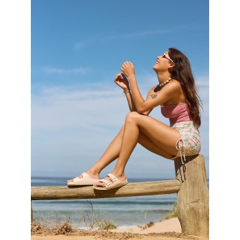 ROXY KATTIE SLIDERS FOR WOMEN TAUPE