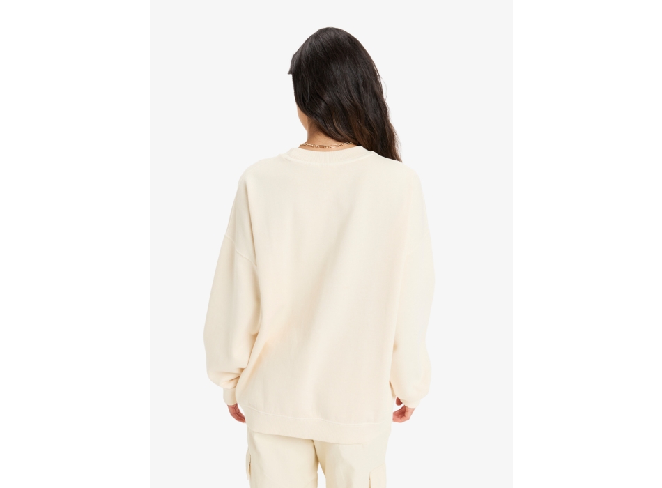 ROXY LINEUP TERRY OVERSIZED CREW NECK SWEATSHIRT PARCHMENT