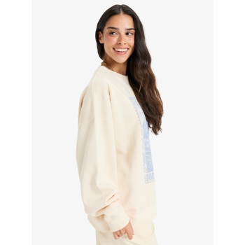 ROXY LINEUP TERRY OVERSIZED CREW NECK SWEATSHIRT PARCHMENT