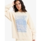 ROXY LINEUP TERRY OVERSIZED CREW NECK SWEATSHIRT PARCHMENT