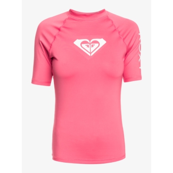 ROXY WHOLE HEARTED SHORT SLEEVE UPF 50 RASH GUARD PINK