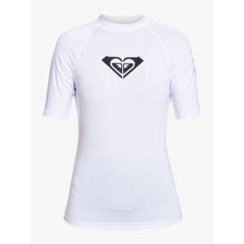 ROXY WHOLE HEARTED SHORT SLEEVE UPF 50 RASH GUARD WHITE