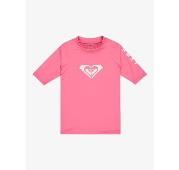 ROXY WHOLE HEARTED SHORT SLEEVE GIRL 2-7 YEARS UPF 50 RASH GUARD SANGRIA SUNSET