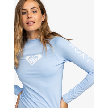 ROXY WHOLE HEARTED LONG SLEEVE UPF 50 RASH GUARD  BEL AIR BLUE