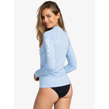 ROXY WHOLE HEARTED LONG SLEEVE UPF 50 RASH GUARD  BEL AIR BLUE