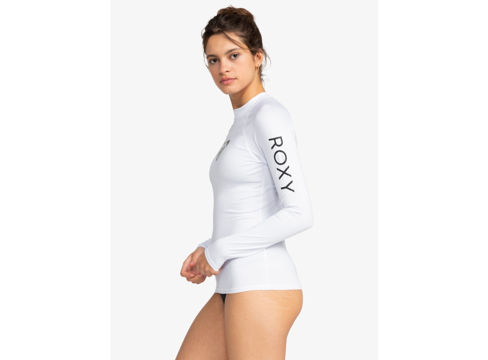 ROXY WHOLE HEARTED LONG SLEEVE UPF 50 RASH GUARD WHITE