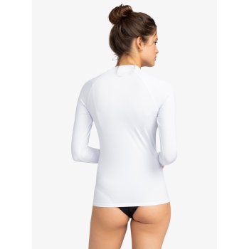 ROXY WHOLE HEARTED LONG SLEEVE UPF 50 RASH GUARD WHITE