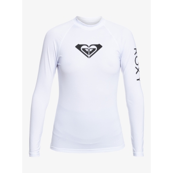 ROXY WHOLE HEARTED LONG SLEEVE UPF 50 RASH GUARD WHITE