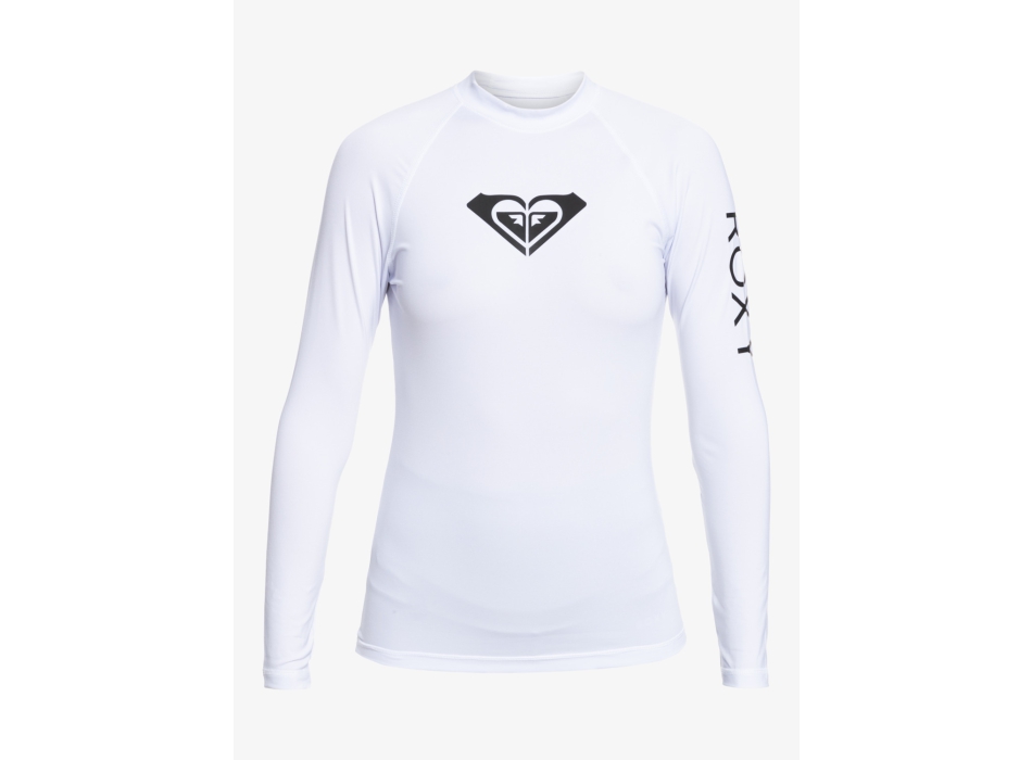 ROXY WHOLE HEARTED LONG SLEEVE UPF 50 RASH GUARD WHITE