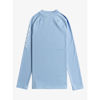 ROXY WHOLE HEARTED LONG SLEEVE GIRL UPF 50 RASH GUARD BEL AIR BLUE