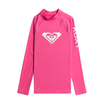 ROXY WHOLE HEARTED LONG SLEEVE GIRL UPF 50 RASH GUARD PINK