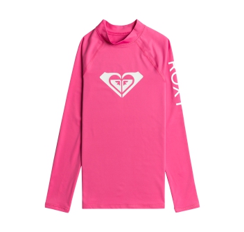 ROXY WHOLE HEARTED LONG SLEEVE GIRL UPF 50 RASH GUARD PINK