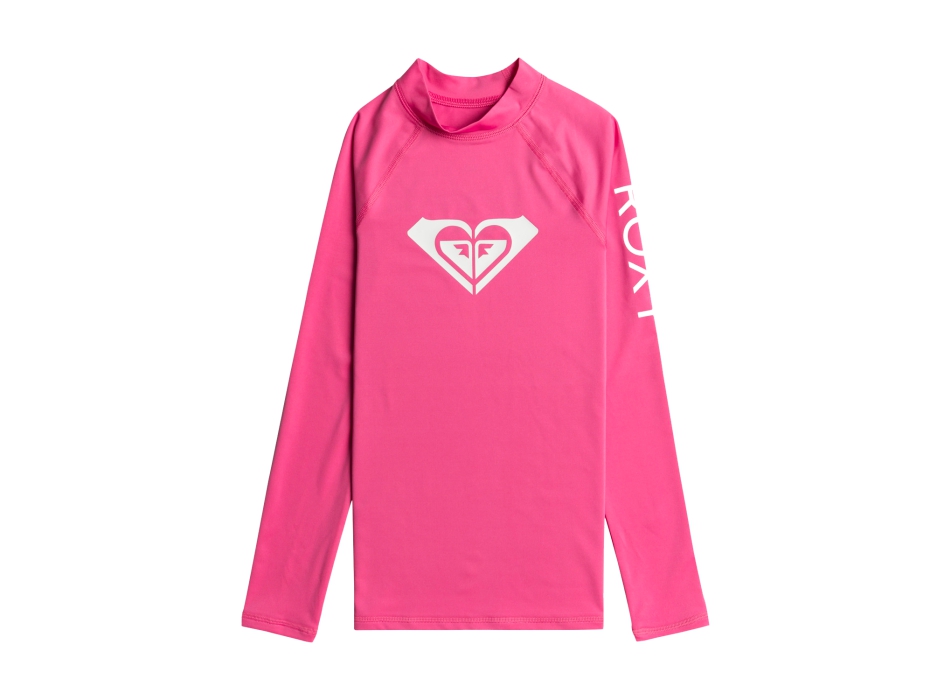 ROXY WHOLE HEARTED LONG SLEEVE GIRL UPF 50 RASH GUARD PINK