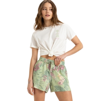 ROXY SHORT LEKEITIO BREAK MID PRINTED FOAM GREEN COASTAL BREEZE