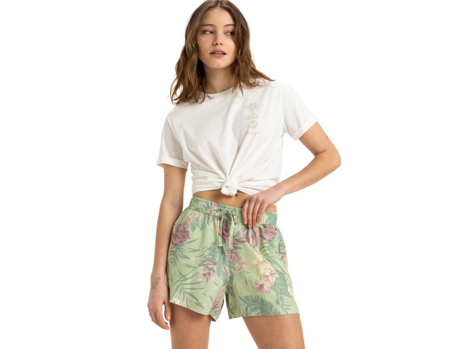ROXY SHORT LEKEITIO BREAK MID PRINTED FOAM GREEN COASTAL BREEZE