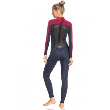 ROXY 4/3 PROLOGUE BACK ZIP WETSUIT FOR WOMEN BLUE RED