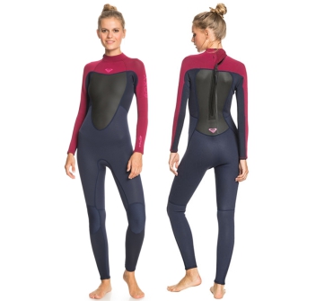 ROXY 4/3 PROLOGUE BACK ZIP WETSUIT FOR WOMEN BLUE RED