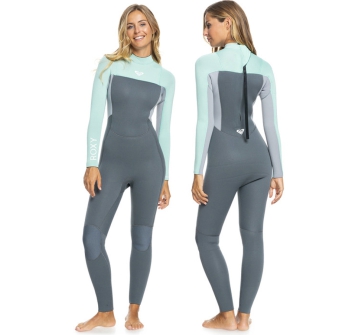 ROXY 4/3 PROLOGUE BACK ZIP WETSUIT FOR WOMEN ICE GREEN