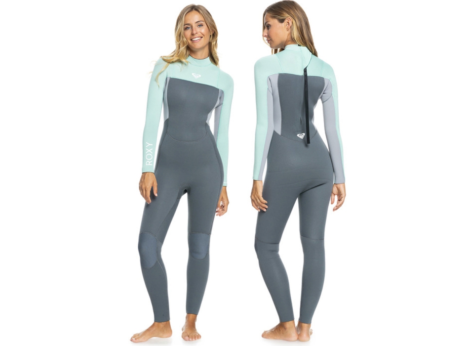 ROXY 4/3 PROLOGUE BACK ZIP WETSUIT FOR WOMEN ICE GREEN