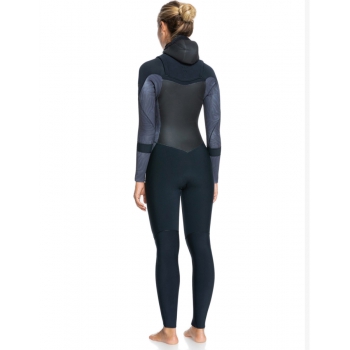 ROXY 5/4/3 SYNCRO HOODED CHEST ZIP WETSUIT JET BLACK