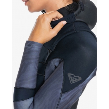 ROXY 5/4/3 SYNCRO HOODED CHEST ZIP WETSUIT JET BLACK
