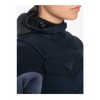 ROXY 5/4/3 SYNCRO HOODED CHEST ZIP WETSUIT JET BLACK