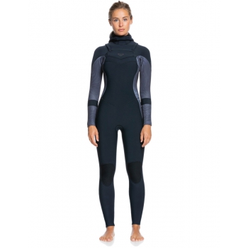 ROXY 5/4/3 SYNCRO HOODED CHEST ZIP WETSUIT JET BLACK