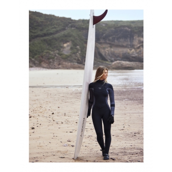ROXY 5/4/3 SYNCRO HOODED CHEST ZIP WETSUIT JET BLACK
