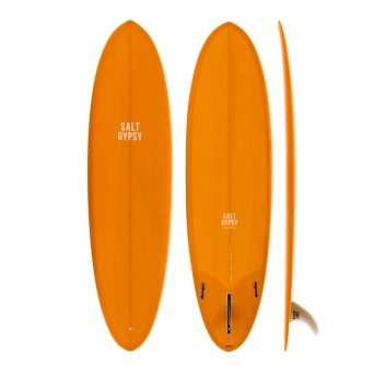 SALT GYPSY 7'4" MID TIDE PU FCSII 2+1 MUSTARD TINT