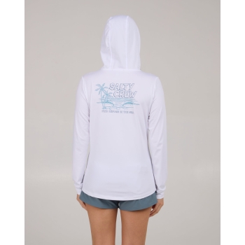 SALTY CREW A FRAME HOODED LONG SLEEVE SUN SHIRT WHITE