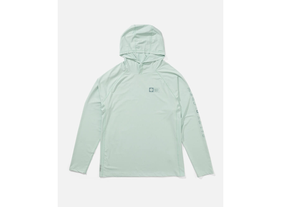SALTY CREW APEX PERFORATED LS HOODED SUNSHIRT UPF 50+ MARINE