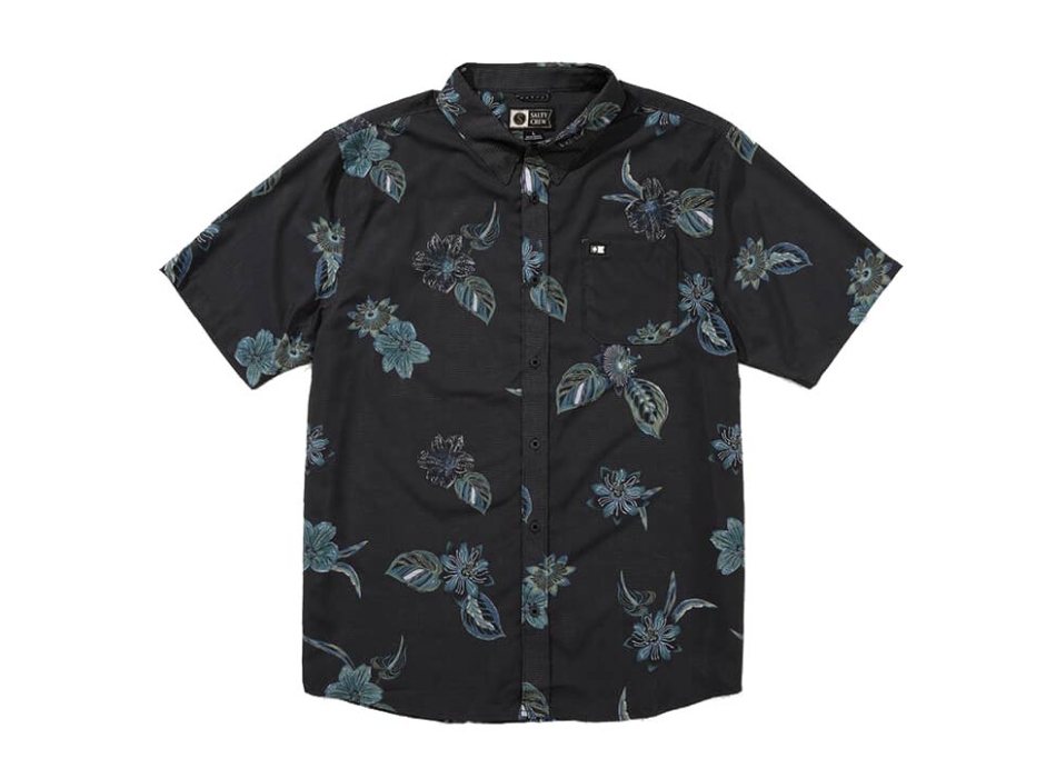 SALTY CREW BREEZER PERF BUTTON UP SHIRT SHORT SLEEVE PHANTOM