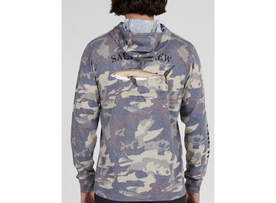 SALTY CREW BRUCE HOOD TECH TEE CAMO