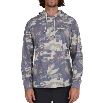 SALTY CREW BRUCE HOOD TECH TEE CAMO