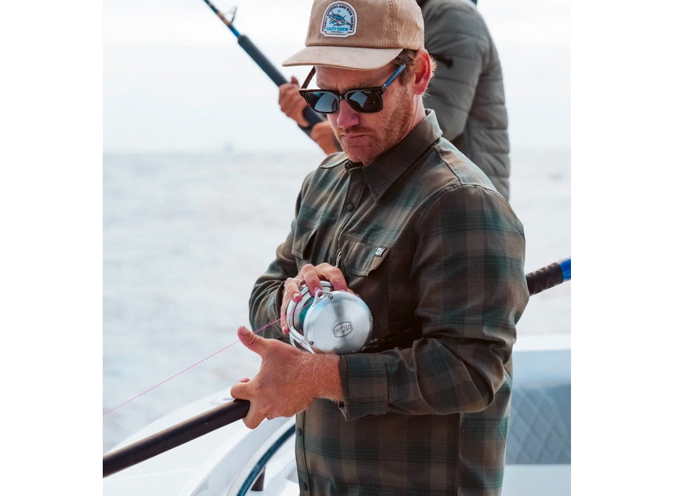 SALTY CREW FATHOM LONG SLEEVE TECH FLANNEL EARTH
