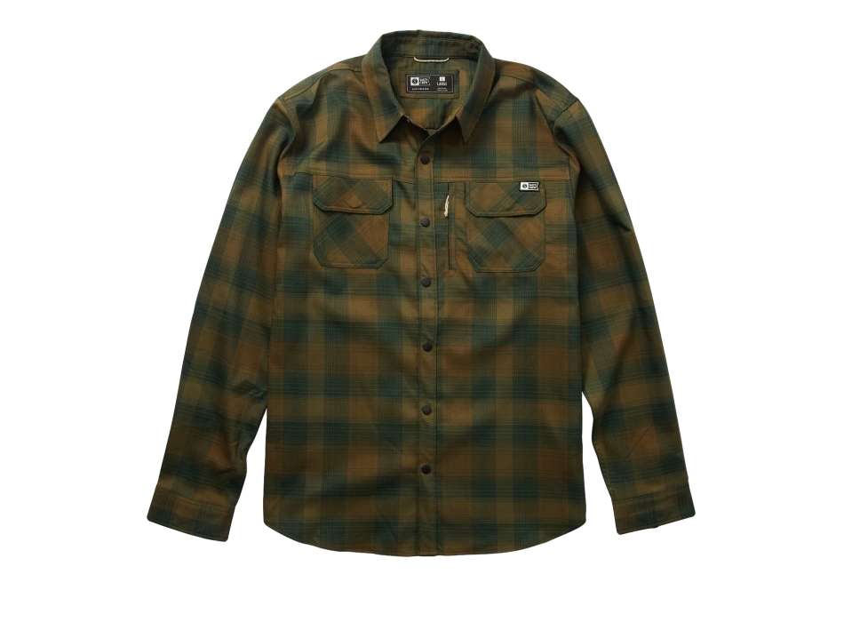 SALTY CREW FATHOM LONG SLEEVE TECH FLANNEL EARTH