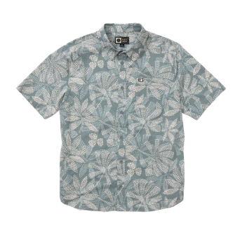SALTY CREW SHIRT SHORT SLEEVE UV BUTTON UP UPF50+ ATLANTIC GREEN