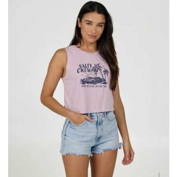 SALTY CREW OUTSIDE CROPPED TANK PALE ORCHID