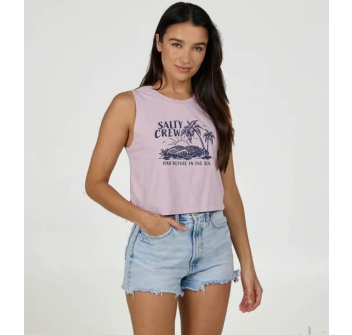 SALTY CREW OUTSIDE CROPPED TANK PALE ORCHID