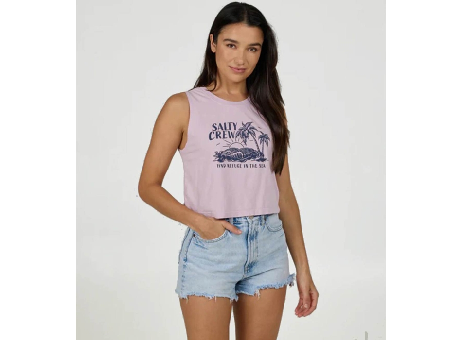 SALTY CREW OUTSIDE CROPPED TANK PALE ORCHID