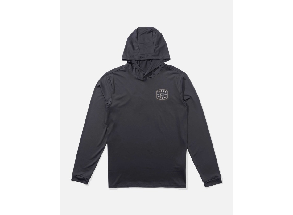 SALTY CREW CHARCOAL LS HOODED SUNSHIRT UPF 50+ CHARCOAL