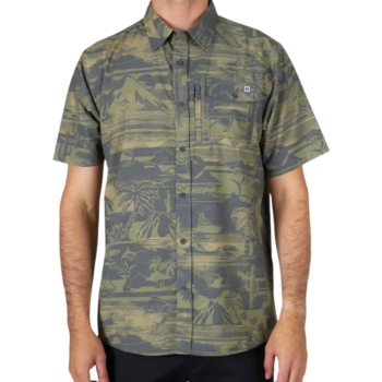 SALTY CREW CEDROS WOVEN CHARCOAL UPF40+
