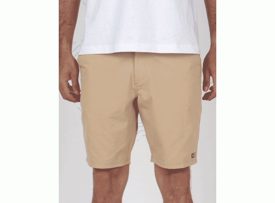 SALTY CREW DRIFTER 2 PERFORATED HYBRID WALKSHORT 19" KHAKI